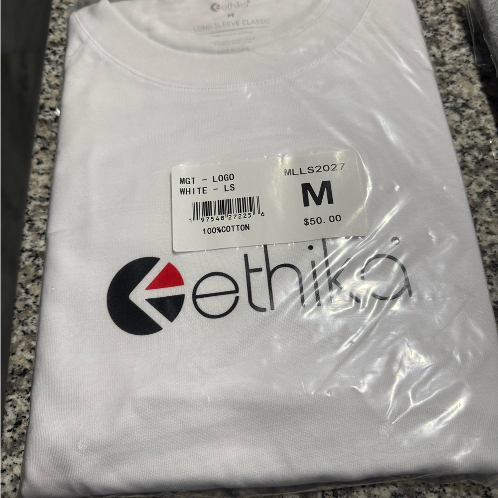 Ethika White Long Sleeve Tee